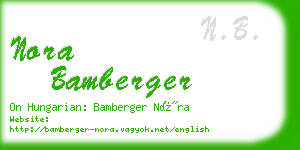 nora bamberger business card
